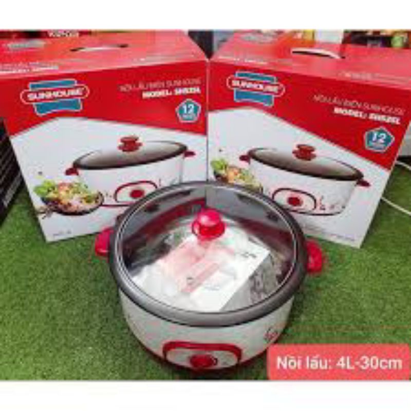 chảo lẩu nồi điện đa năng sunhou cam kết hàng chính hãng