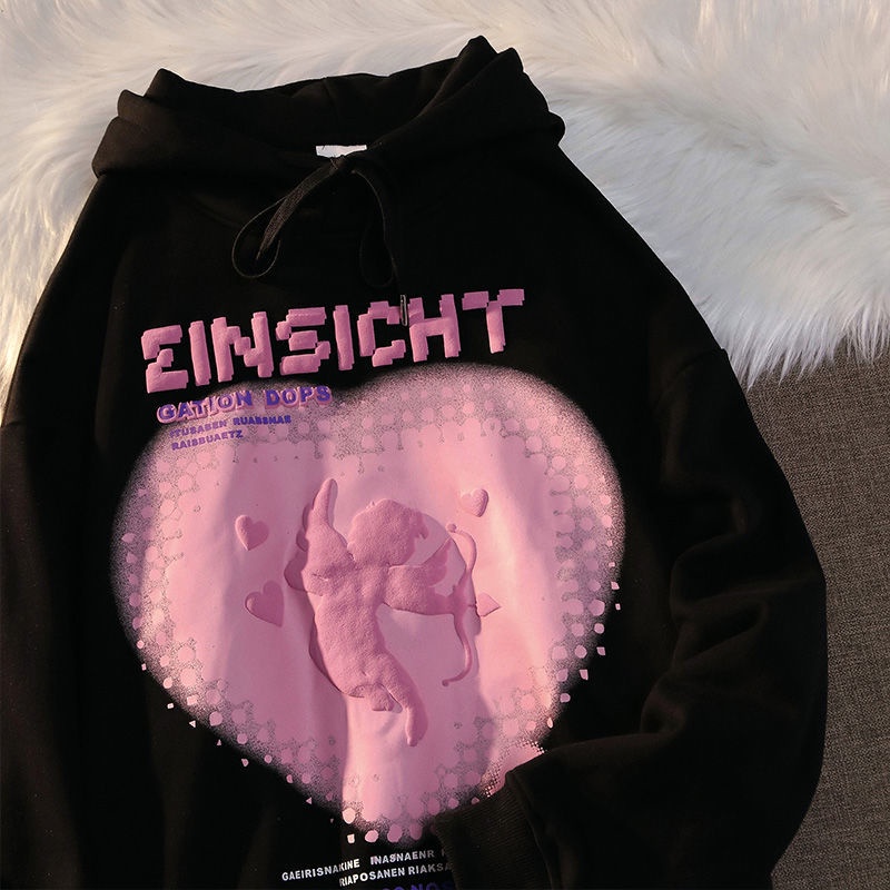 Áo Hoodie Dáng Rộng Phong Cách Thời Trang Đường Phố