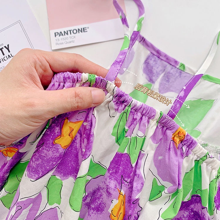 Đầm Công Chúa Mùa Hè Không Tay Màu Đỏ Phong Cách Nước Ngoài Cho Bé Gái