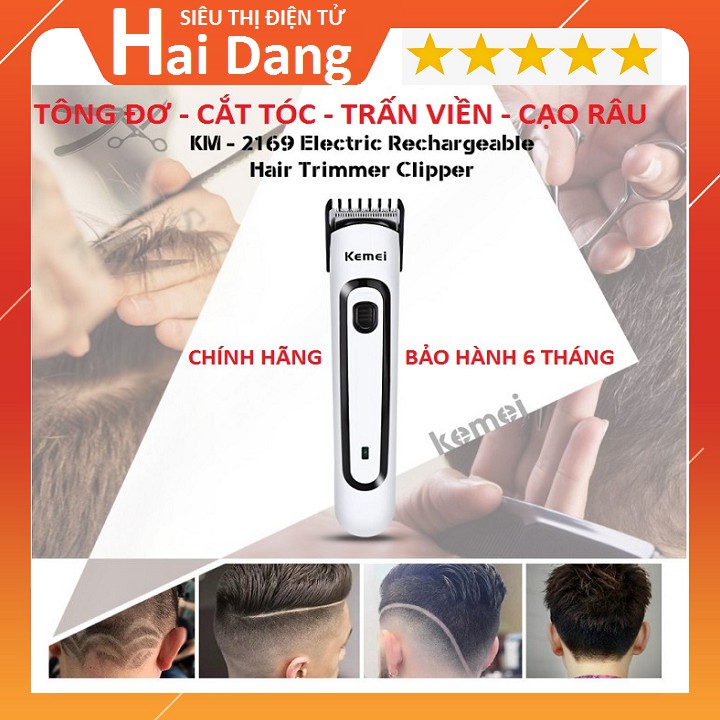 Tông Đơ Cắt Tóc Kemei KM-2169 - Tông Đơ Cạo Râu Cắt Tóc Trấn Viền Chính Hãng Bảo Hành 6 Tháng