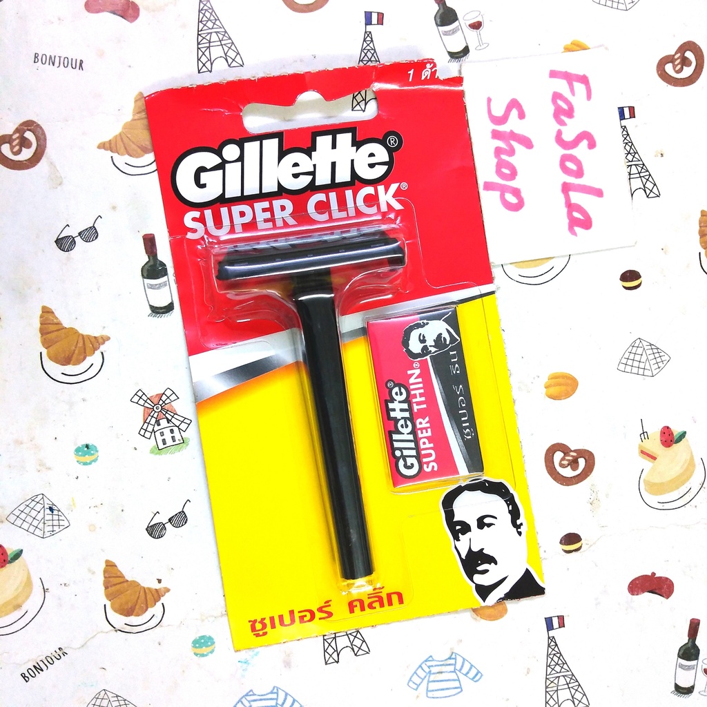 Dao cạo râu GILLETTE Thái Lan / Lưỡi dao lam FEATHER Nhật Bản super click razor stainless super thin không gỉ