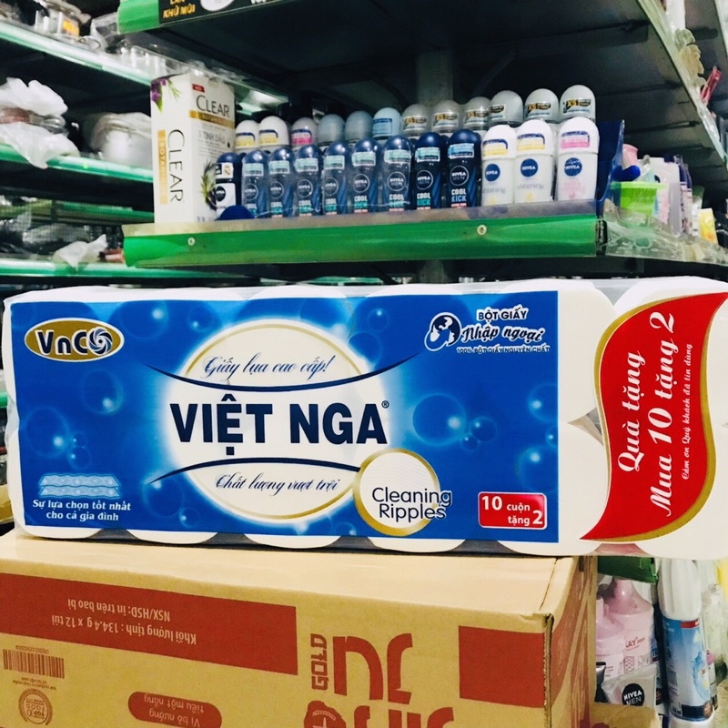 Giấy Vệ Sinh Việt Nga 10/12 cuộn (Không Lõi)
