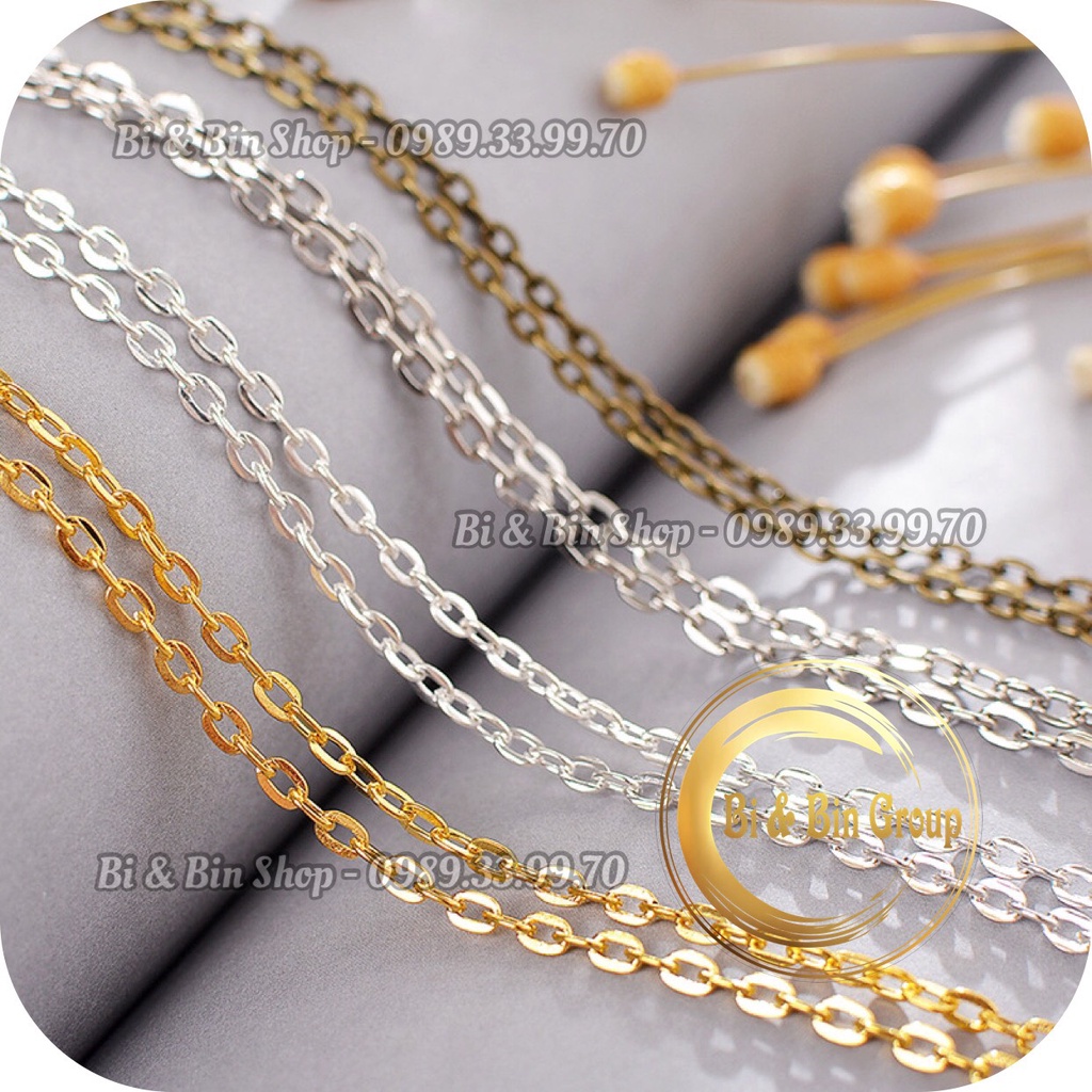 4 Mét Dây Xích Oval 0,7mm Làm Trang Sức Handmade, Phụ Kiện Thời Trang, Trâm Cài