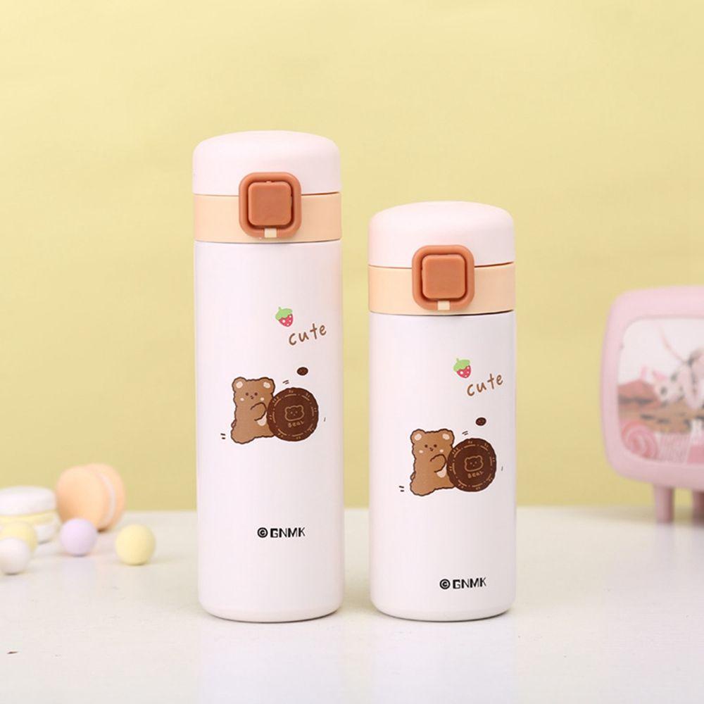 YIYU Bình Nước Giữ Nhiệt 350 / 450ml In Hình Gấu Dễ Thương Thời Trang Cho Bé