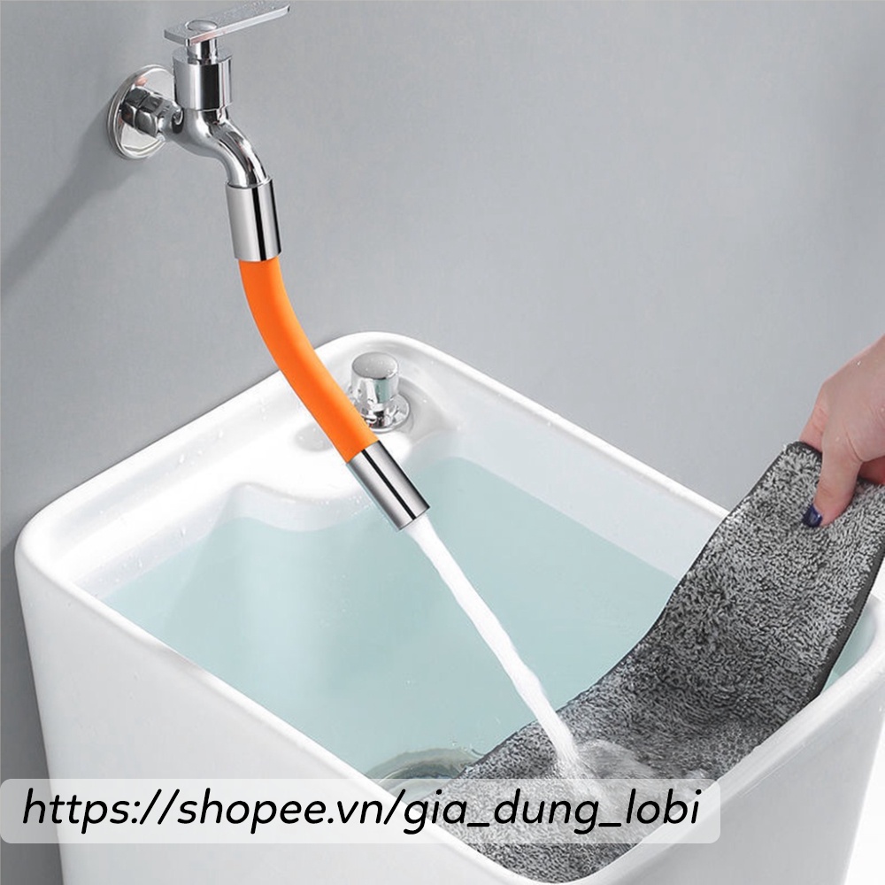 ống nối dài vòi nước phi 21mm linh hoạt xoay 720° theo mọi hướng, ống nước mở rộng silicone