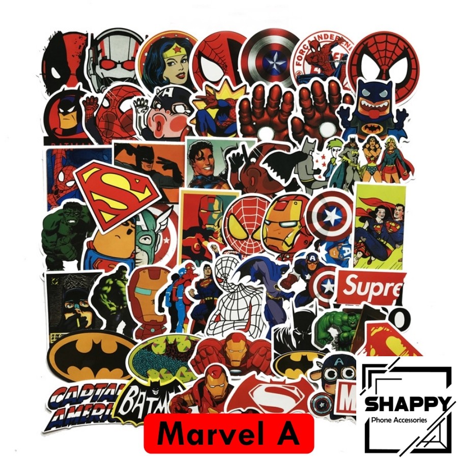 Sticker Dán Siêu Anh Hùng PVC Chống Thấm Nước | Dán Laptop - Dán Nón Bảo Hiểm - Dán Xe - Dán Vali [Shappy Shop]