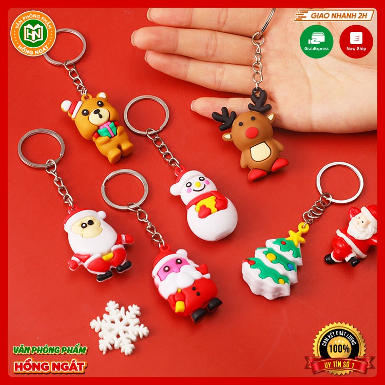 Móc khoá noel, móc khoá 3D chủ đề giáng sinh dễ thương, cute chất liệu silicon phù hợp làm quà noel N023