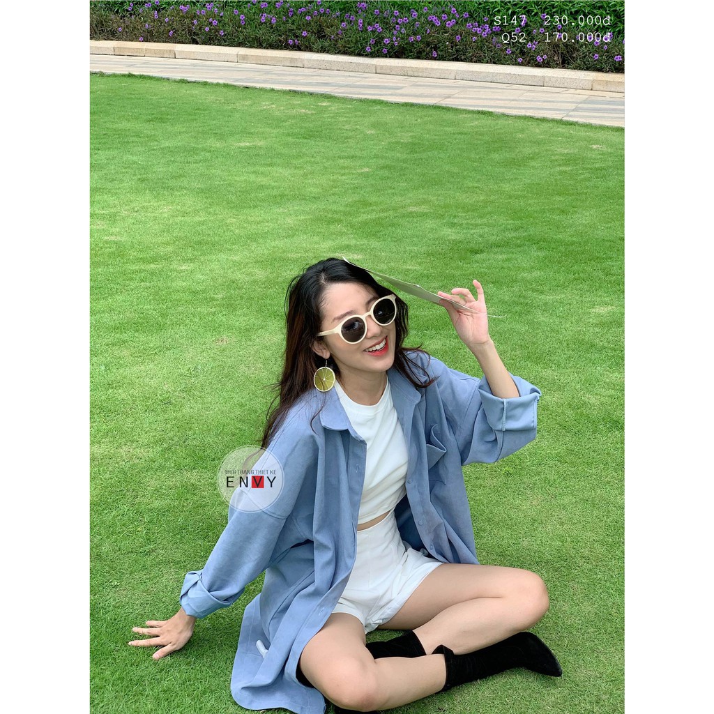 Áo Sơ Mi Khoác Kaki ENVY - S147. Áo sơ mi nhung tăm trơn form rộng khoác ngoài.