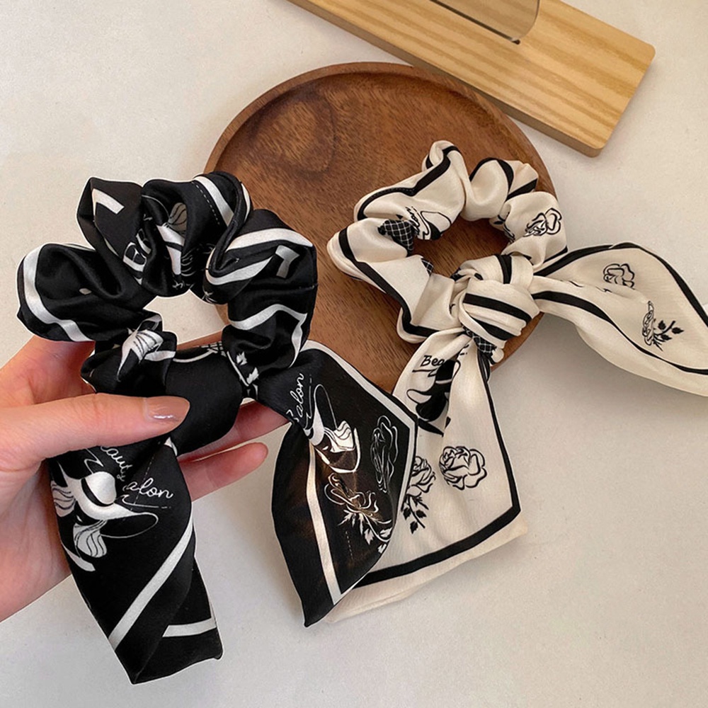 Dây Buộc Tóc Ruy Băng Thắt Nơ In Họa Tiết Hoa Phong Cách Cổ Điển Thời Trang Mùa Hè Mới Cho Nữ