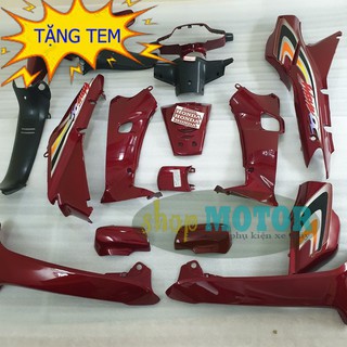 [TẶNG LUÔN TEM NHÉ] Bộ nhựa áo xe Wave ZX, Wave Anpha, Wave 110 đời 1997 đến 2006 nhựa ABS nguyên sinh MÀU ĐỎ ĐUN