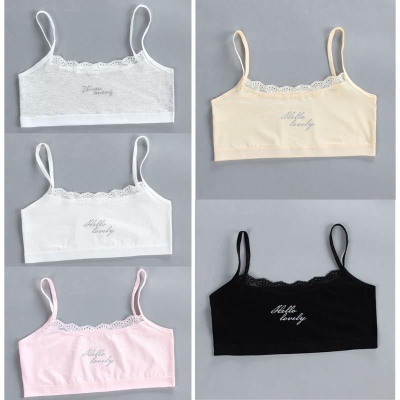 Áo Ngực Vải Cotton Mềm Phối Ren Dành Cho Bé Gái Tuổi Teen 8-14 Tuổi