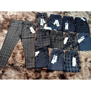 Quần Dài cotton sọc karo lưng thun có nơ