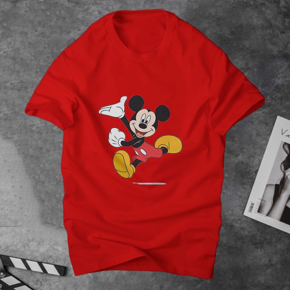 Áo Thun Nam Cổ Tròn Chuột Mickey Cao Cấp Tay Ngắn, chất cotton bề mặt vải mềm Mịn cực hot