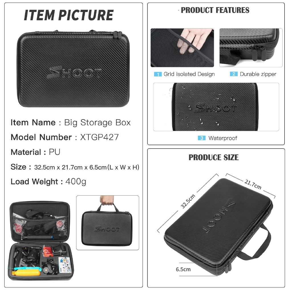 Túi đựng camera chống nước chuyên dụng cho DJI Osmo Action GoPro Hero 7 6 5 4 Xiaomi SJCAM EKEN H9gopro 9
