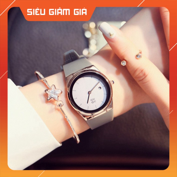 { SIÊU PHAM HOT} Đồng hồ nữ Guou 8160, tặng box, thẻ bảo hành 12 tháng, dây silicon | BigBuy360 - bigbuy360.vn