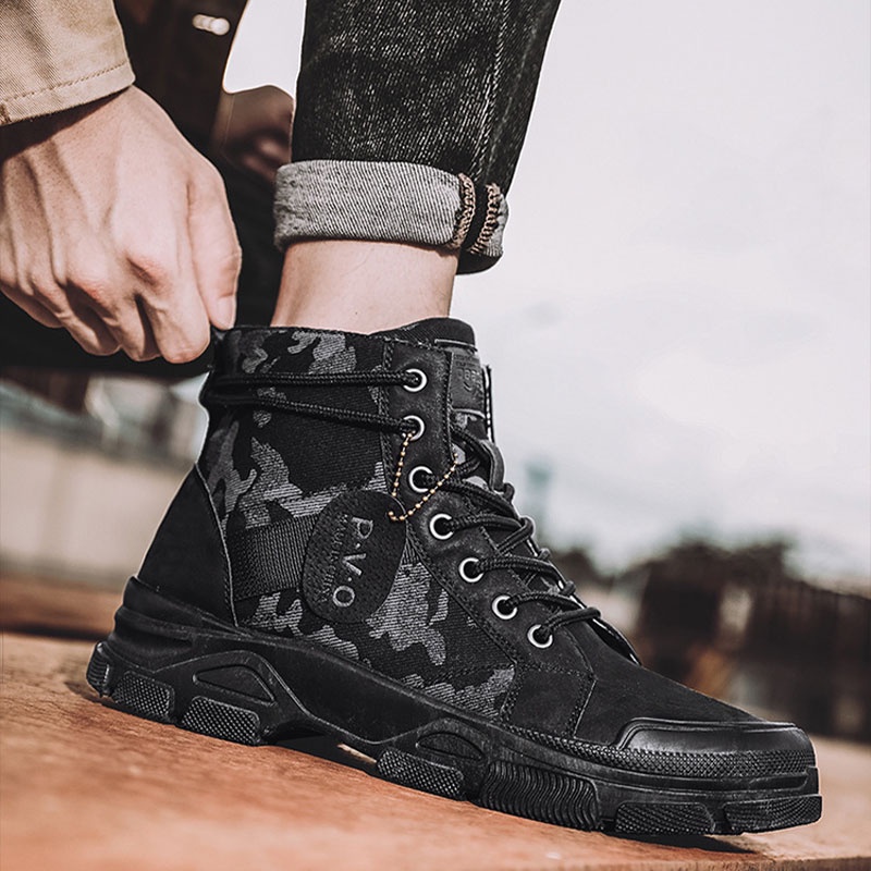 Giày Bốt Martin Họa Tiết Rằn Ri Phong Cách Retro Cá Tính