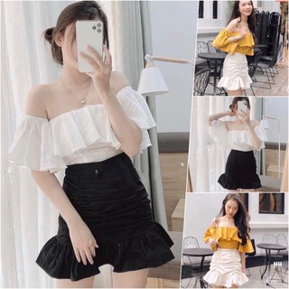 set chân váy đuôi cá + áo trễ vai