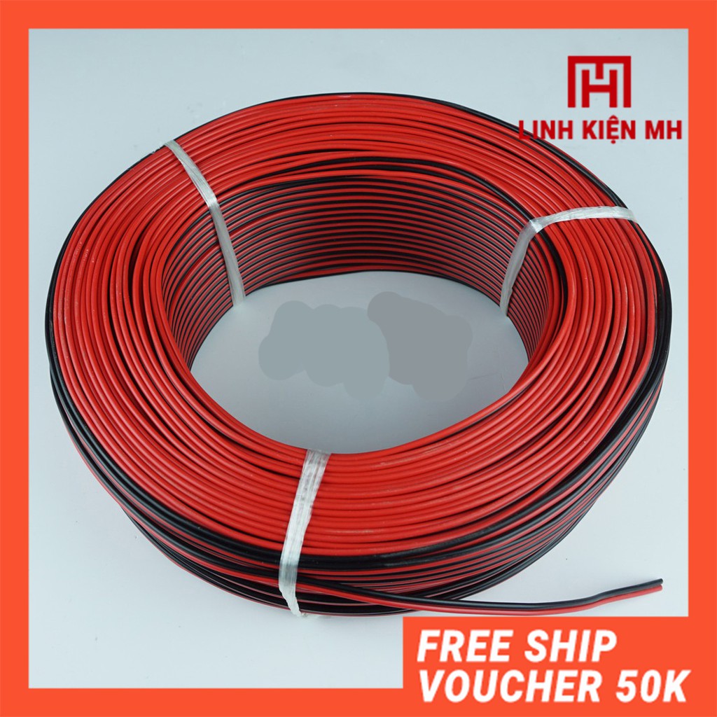 Dây Điện Đôi Đỏ - Đen Đường Kính 0.3mm Chiều Dài 20m/50m/100m