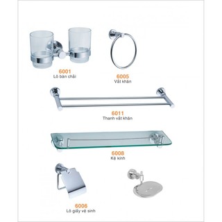 PHỤ KIỆN NHÀ TẮM 6 MÓN, INOX ĐẸP