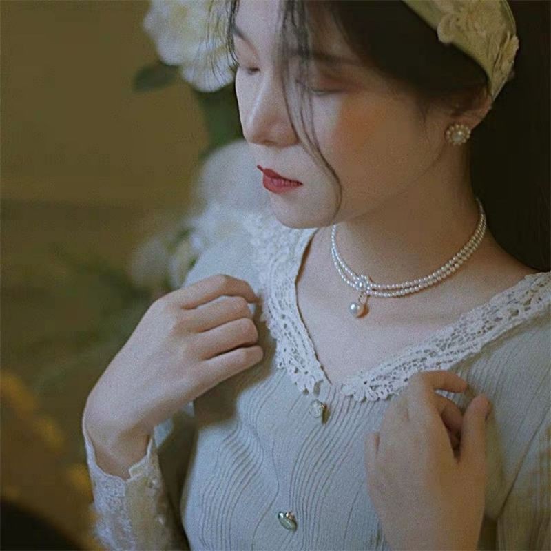 choker vintage  2 line ôm sát cổ mã F-1K