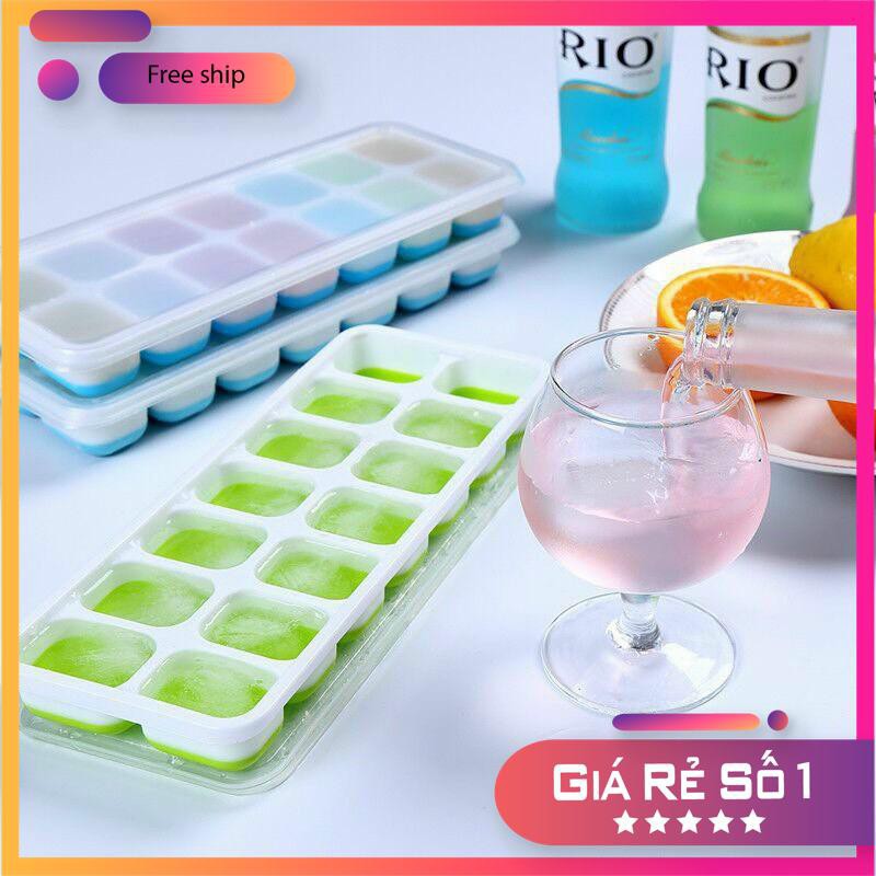 Khay làm đá silicon 14 ô (có nắp đậy) tiện lợi. | BigBuy360 - bigbuy360.vn