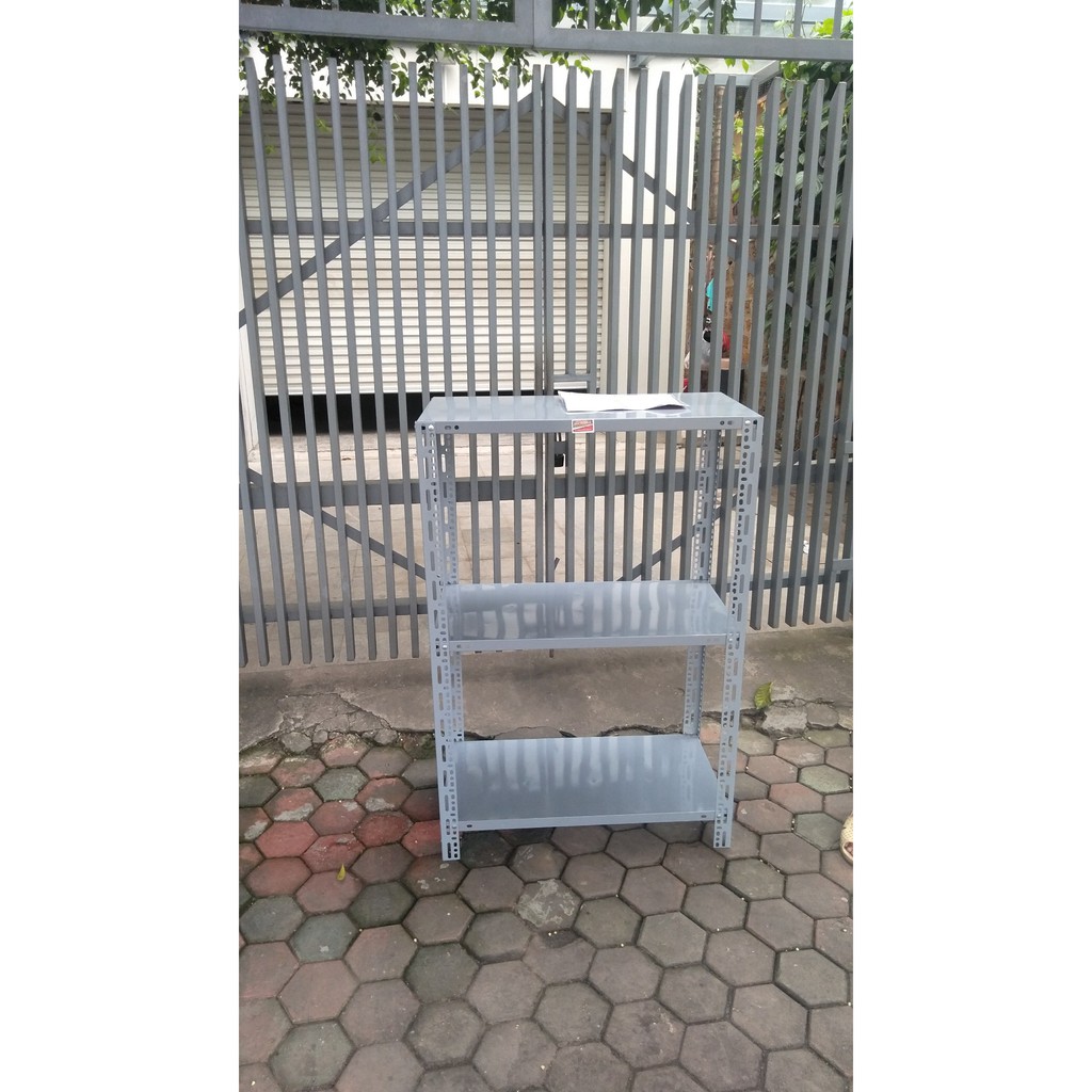 kệ sắt v lỗ 3 tầng cao 1m2