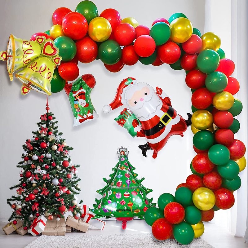Gói bong bóng trang trí giáng sinh hình ông già Noel/ người tuyết