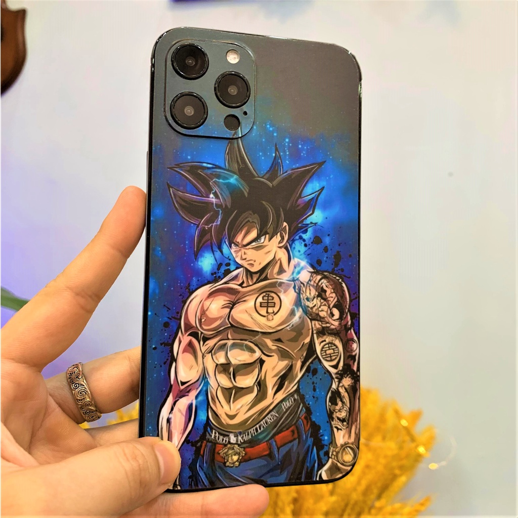Miếng dán điện thoại iphone, Dán Skin In Hình Son GoKu, Ảnh lên màu thật, chất liệu Cao Cấp