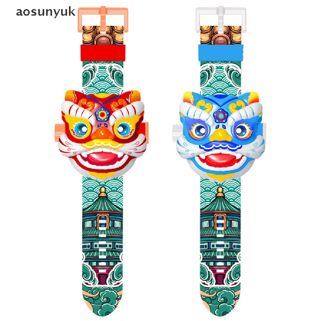 Aosunyuk Đồng Hồ Chiếu 24 Mẫu Hình Sư Tử Nhảy Múa Opera Phong Cách Trung Hoa Làm Quà Tặng Cho Trẻ Em EN