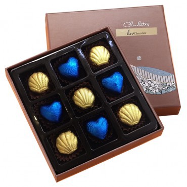 Socola quà tặng Chuyện tình của biển - Hộp 9 viên kèm túi quà tặng bạn gái, người yêu