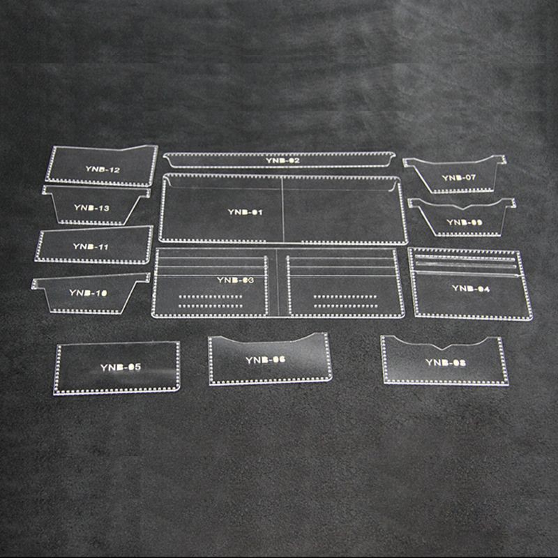 Set 13 Khuôn Nhựa Acrylic Trong Suốt Dùng Để Hỗ Trợ Làm Đồ Da Thủ Công