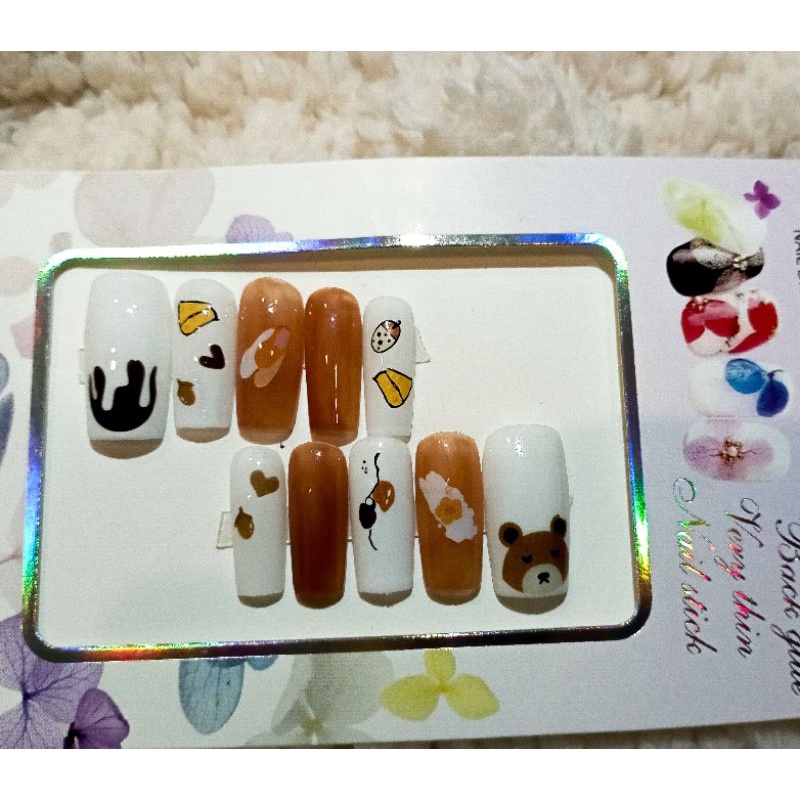 Nail box, móng tay giả hình gấu