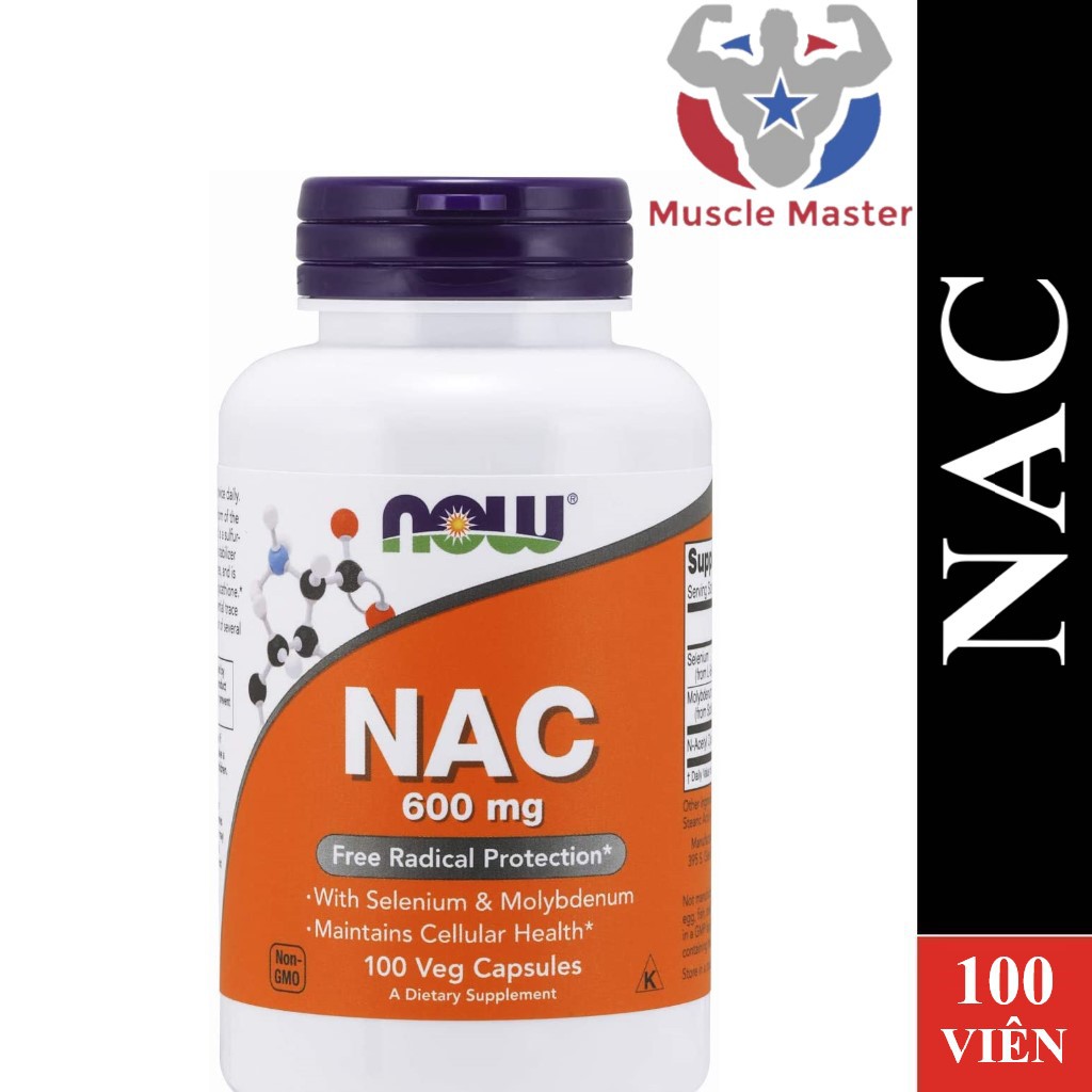 [Mã 66FMCGSALE hoàn 8% xu đơn 500K] Thực Phẩm Giải Độc Gan NOW NAC 600mg 100 Viên | BigBuy360 - bigbuy360.vn