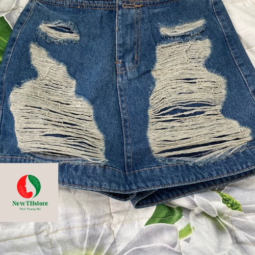 Quần váy jeans COTTON rách hót hàng VNXK siêu xinh