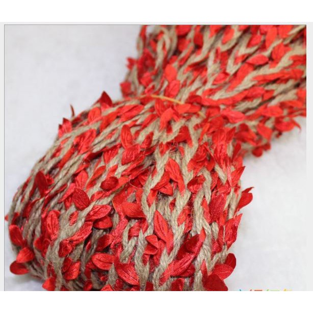 5met Dây trang trí đính lá vải handmade