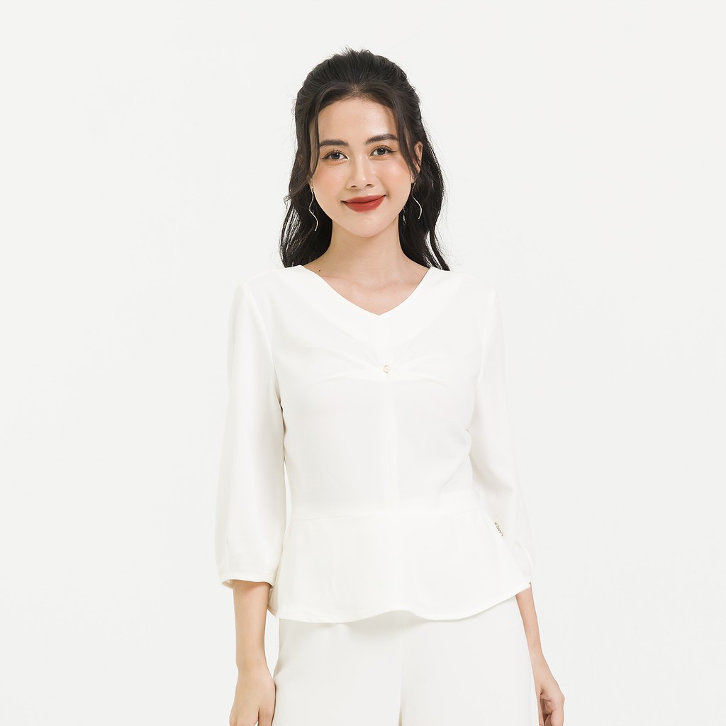 Áo Kiểu LAMER Peplum Xếp Ly Ngực L61B20Q035