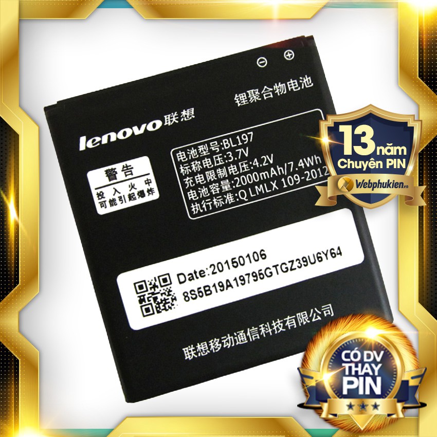 Pin Lenovo BL197 - 2000mAh (S889T/ S899T/ A800/ A798T/5720)