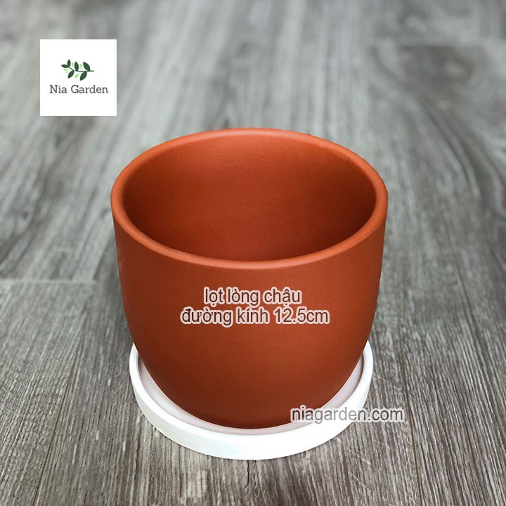 Dĩa lót đất nung trắng tròn 14.5cm