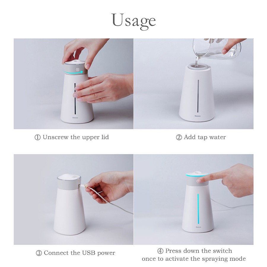 Máy Phun Sương Baseus Slim Waist Humidifier tạo độ ẩm không khí, dưỡng ẩm da