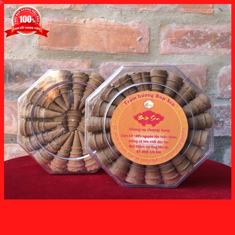 [Hương Nụ Sạch] Hương Nụ Trầm Sạch Búp Sen Huế dùng lư xông hộp 40 viên cao cấp - Hương Trầm Sạch Búp Sen