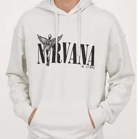 Áo Hoodie 100% Chính Hãng In Họa Tiết Nirvana Màu Trắng Và Đen