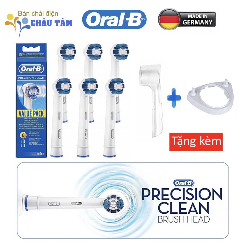 Bộ 6 đầu thay bàn chải điện Oral-B Precision clean làm sạch hàng ngày ( made in germany) +hàng tặng kèm