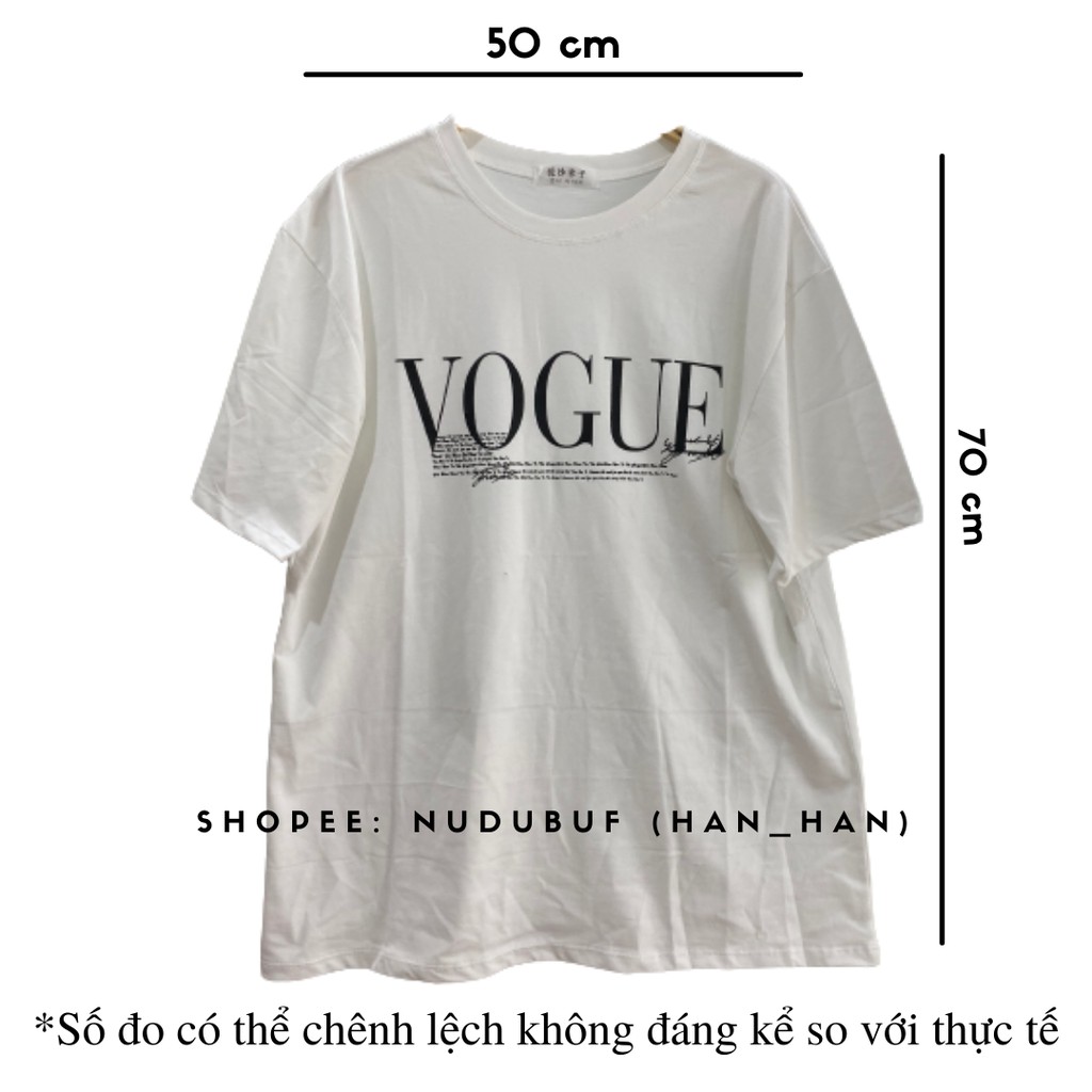 Áo phông basic nữ Vogue đen trắng chất đẹp freesize có ảnh thật