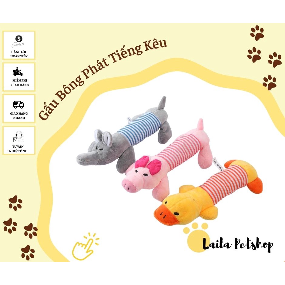 Đồ Chơi Nhồi Bông Phát Ra Tiếng Kêu Cho Thú Cưng| Giúp Bé Thư Giãn - Laila Petshop