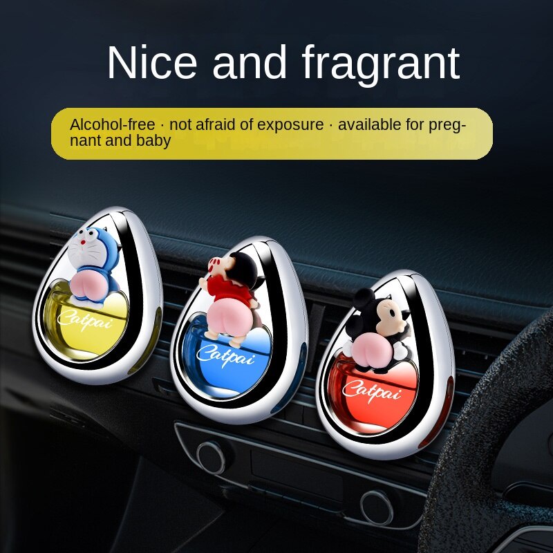 Phụ Kiện Khuếch Tán Nước Hoa Gắn Điều Hòa Xe Hơi Kiểu Hoạt Hình Dễ Thương