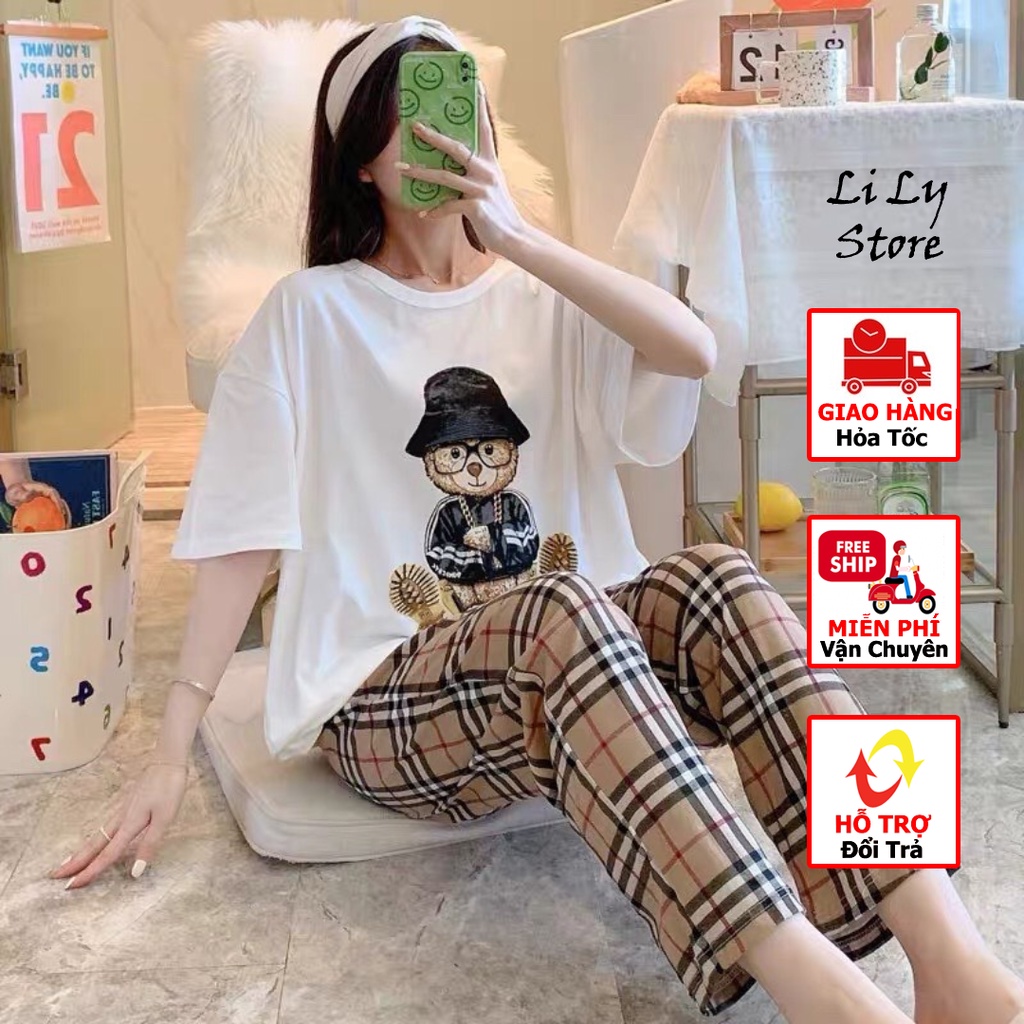 Đồ bộ nữ mặc nhà - thời trang mới nhất - Chất liệu Cotton cao cấp -