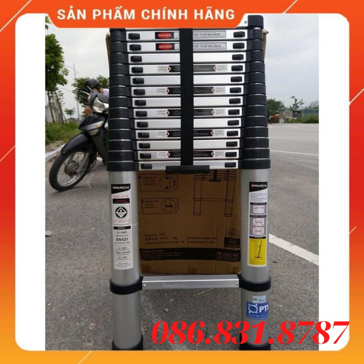 THANG NHÔM RÚT GỌN 5M8, 5M, 4M4, 4M1, 3M8 HAKACHI NHẬT BẢN - BH 2 NĂM [ HÀNG CHÍNH HÃNG ] THANG XẾP