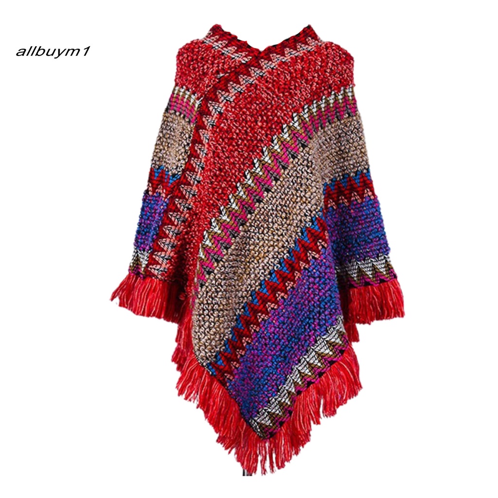 Áo Khoác Len Cổ Chữ V Dáng Rộng Phong Cách Bohemian Thời Trang Cho Nữ
