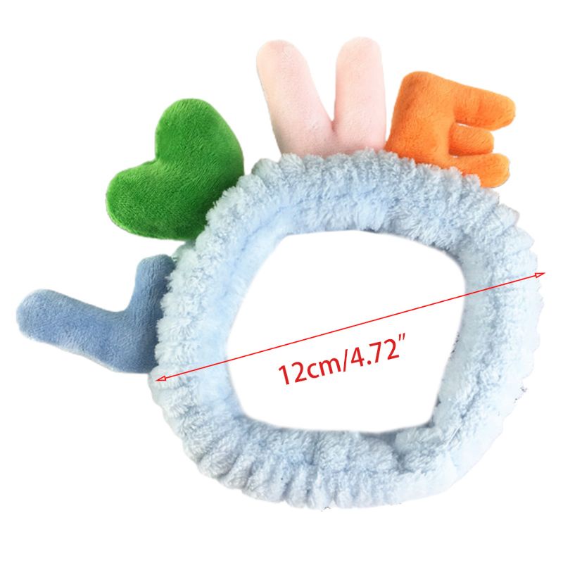 Băng Đô Cài Tóc Co Giãn Đính Chữ Love 3D Nhồi Bông Dễ Thương Dành Cho Nữ Rửa Mặt / Rửa