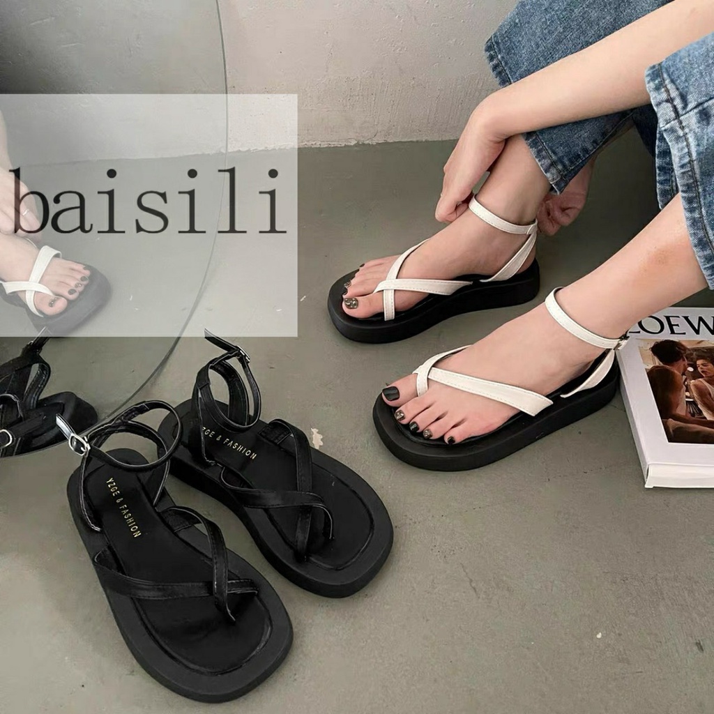 SANDAL NỮ BAISILI - GIÀY THỜI TRANG PHONG CÁCH XUỒNG NỮ TÍNH XỎ NGÓN ĐẾ BẰNG BS220309